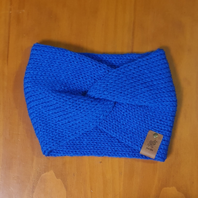 twisted ear warmers in acrylic